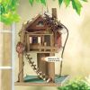 Log Cabin Treehouse Bird Feeder