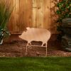 Corrugated Metal Garden Stake - Pig