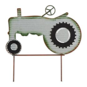 Corrugated Metal Garden Stake - Tractor