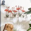 Flock of Flamingos Metal Garden Stake