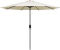 Simple Deluxe 9ft Outdoor Market Table Patio Umbrella with Button Tilt; Crank and 8 Sturdy Ribs for Garden; Beige
