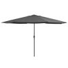 Outdoor Parasol with Metal Pole 157.5" Anthracite