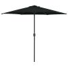 Outdoor Parasol with Aluminum Pole 106.3"x96.9" Black