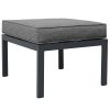 Outdoor Patio 5-piece Aluminum Alloy Conversation Set Sofa Set with Coffee Table and Stools for Poolside, Garden,Black Frame+Gray Cushion