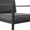 Outdoor Patio 5-piece Aluminum Alloy Conversation Set Sofa Set with Coffee Table and Stools for Poolside, Garden,Black Frame+Gray Cushion