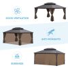 12*16FT patic gazebo,alu gazebo with steel canopy,Outdoor Permanent Hardtop Gazebo Canopy for Patio, Garden, Backyard