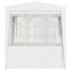 Professional Party Tent with Side Walls 8.2'x8.2' White 0.3 oz/ft²
