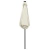 Parasol with LED Lights and Aluminum Pole 106.3" Sand White
