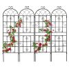 4 Pack Metal Garden Trellis 71" x 19.7" Rustproof Trellis for Climbing Plants Outdoor Flower Support Black