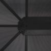 Gazebo with Curtain Aluminum 13.1'x9.8'x8.5' Black