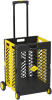 Foldable Rolling Cart with Wheels, Portable Updated Utility Tools Rolling Crate w/ Telescopic Handle, Yellow