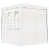 Professional Party Tent with Side Walls 8.2'x8.2' White 0.3 oz/ft²