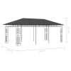 Gazebo with Mosquito Net 19.7'x9.8'x9' Anthracite