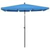 Garden Parasol with Pole 82.7"x55.1" Azure Blue