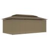 Gazebo with Curtains 236.2"x117.3"x106.3" Taupe 0.6 oz/ft²