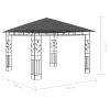 Gazebo with Mosquito Net 9.8'x9.8'x9' Anthracite 0.6 oz/ft²