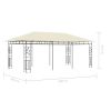 Gazebo with Mosquito Net 19.7'x9.8'x9' Cream