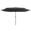 Outdoor Parasol with Metal Pole 157.5" Anthracite