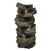 Indoor Outdoor 5-Tier Floor Rack Water Fall Fountain with White LED Light for Patio Yard Garden Lawn