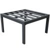 Outdoor Patio 5-piece Aluminum Alloy Conversation Set Sofa Set with Coffee Table and Stools for Poolside, Garden,Black Frame+Gray Cushion