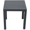 Outdoor Patio 5-piece Aluminum Alloy Conversation Set Sofa Set with Coffee Table and Stools for Poolside, Garden,Black Frame+Gray Cushion
