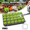 iPower Heating Seed Starter Germination Kit Seedling Propagation Tray with Heater and 5in Vented Humidity Dome, 1-Pack, Black&Transparent
