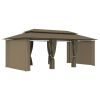 Gazebo with Curtains 236.2"x117.3"x106.3" Taupe 0.6 oz/ft²