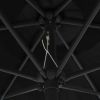 Outdoor Parasol with Aluminum Pole 106.3"x96.9" Black