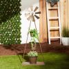 Metal Windmill Plant Stand