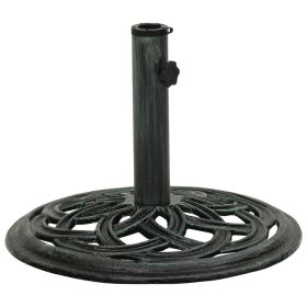 Umbrella Base Green 17.3"x17.3"x12.2" Cast Iron (Color: Green)